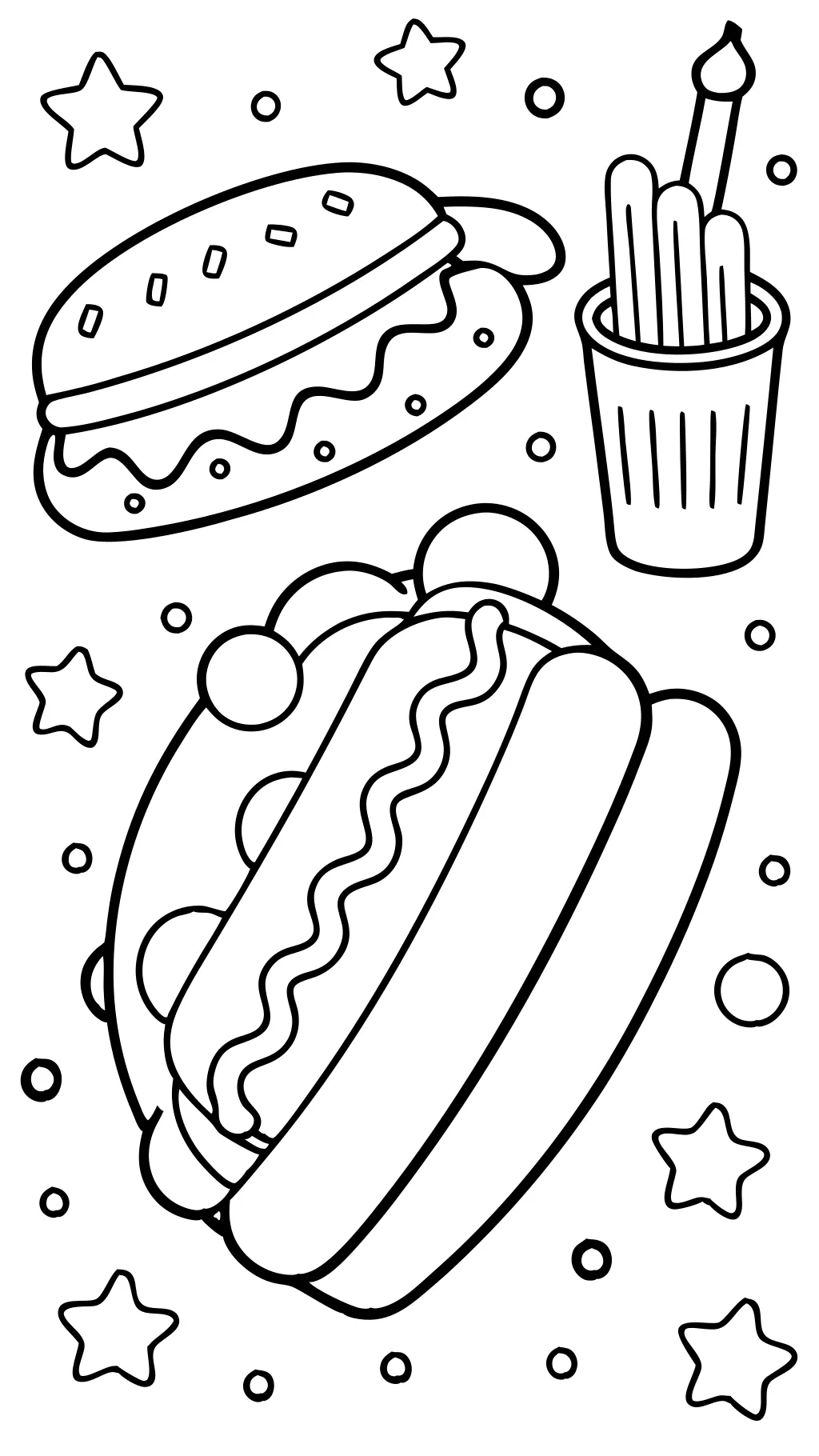 page de couleur hot-dog